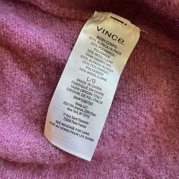 Brushed V-Neck Polo Alpaca & Wool-Blend Sweater Size L NWOT - Picture 6 of 10